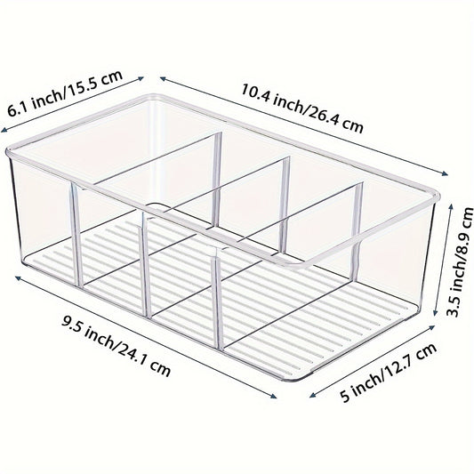 2pcs Plastic Coffee Bag Storage Box Desktop Sundries Tray Rectangular Divided