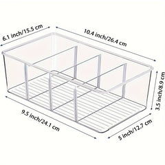 2pcs Plastic Coffee Bag Storage Box Desktop Sundries Tray Rectangular Divided