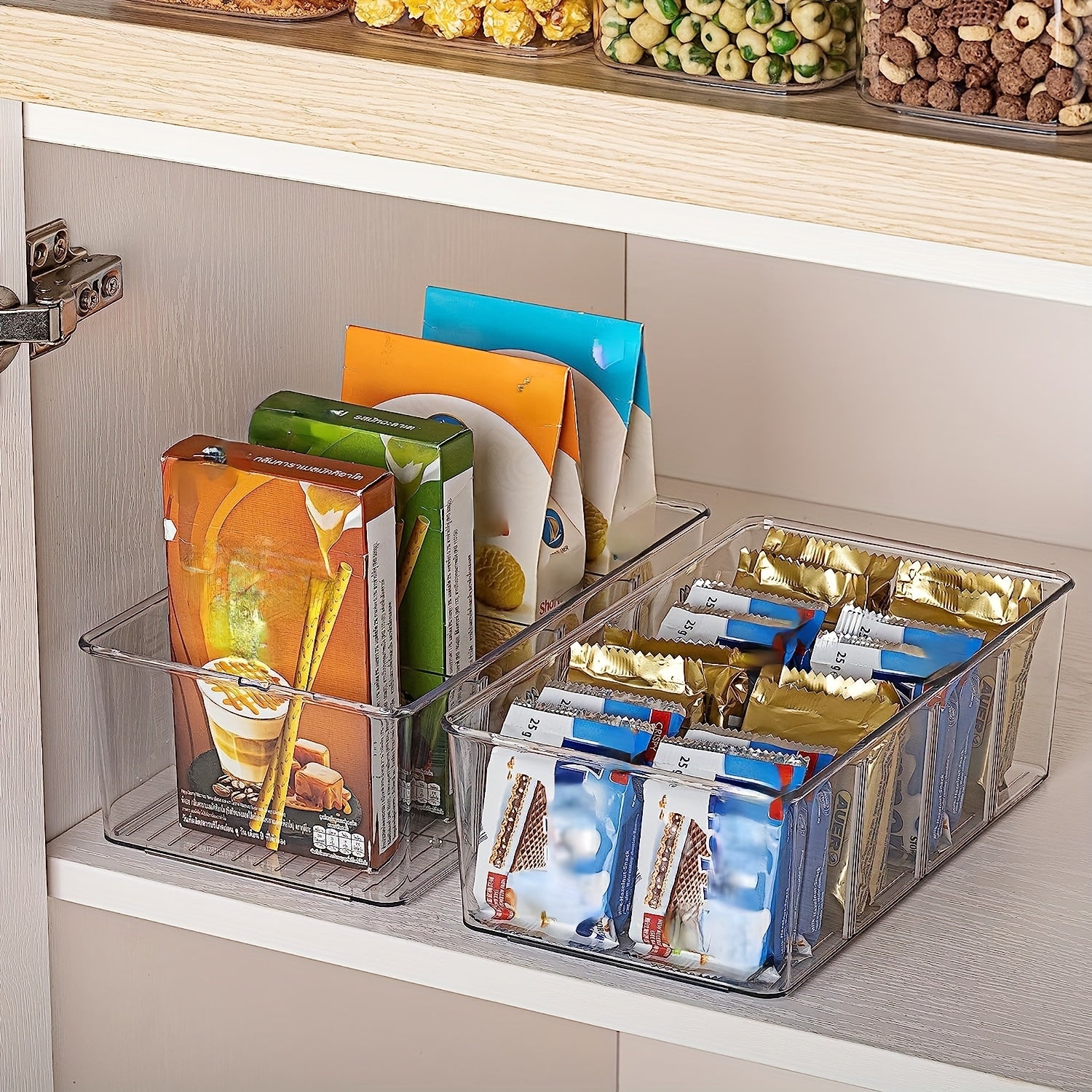 2pcs Plastic Coffee Bag Storage Box Desktop Sundries Tray Rectangular Divided