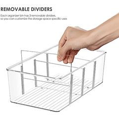 2pcs Plastic Coffee Bag Storage Box Desktop Sundries Tray Rectangular Divided