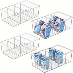 2pcs Plastic Coffee Bag Storage Box Desktop Sundries Tray Rectangular Divided