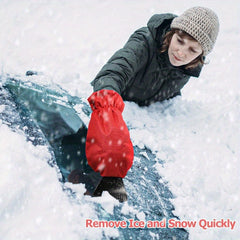 Ice and Snow Scraper Windshield Gloves Waterproof Snow Shovel Warm Gloves