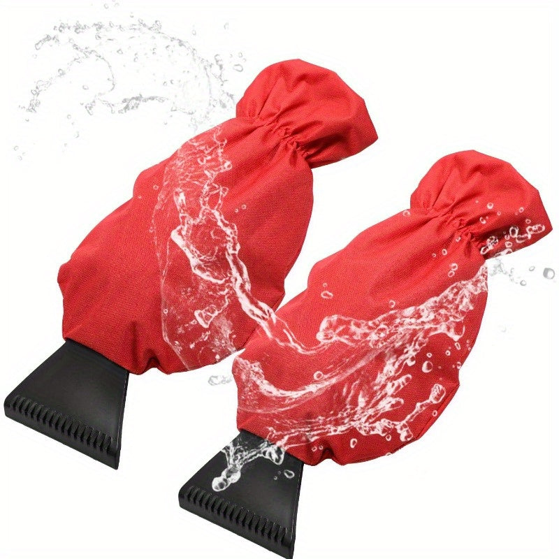 Ice and Snow Scraper Windshield Gloves Waterproof Snow Shovel Warm Gloves