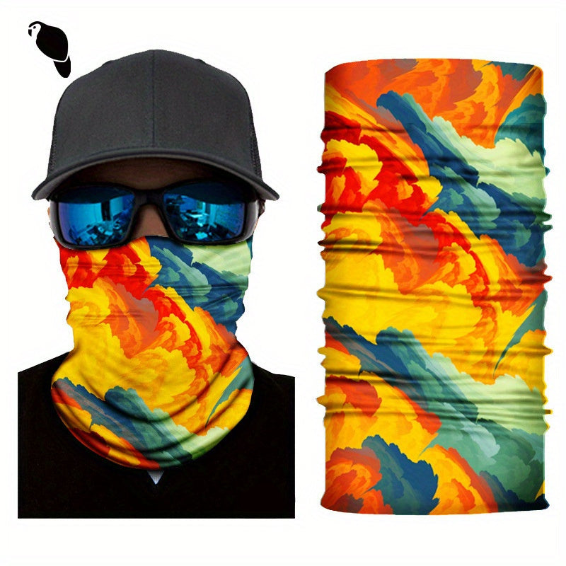 Watercolor Printed Outdoor Headband Sports Mask for Riding