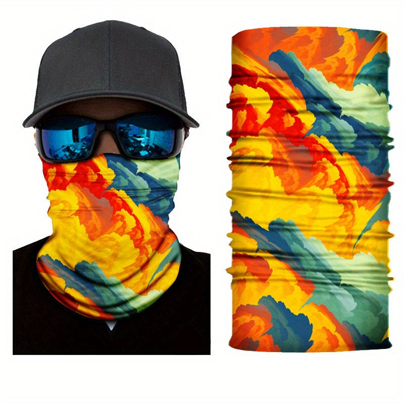 Watercolor Printed Outdoor Headband Sports Mask for Riding