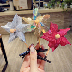 5pcs Sequin Laser Windmill Hairpin Hair Accessories Headwear