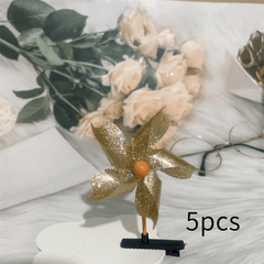 5pcs Sequin Laser Windmill Hairpin Hair Accessories Headwear