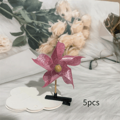 5pcs Sequin Laser Windmill Hairpin Hair Accessories Headwear