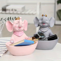 Resin Animal Storage Statue Holding Tray Entrance Decor