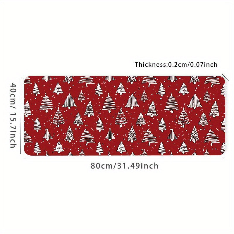 Christmas Tree Mouse Pad Print Non Slip Rubber Rectangle Mouse Mat