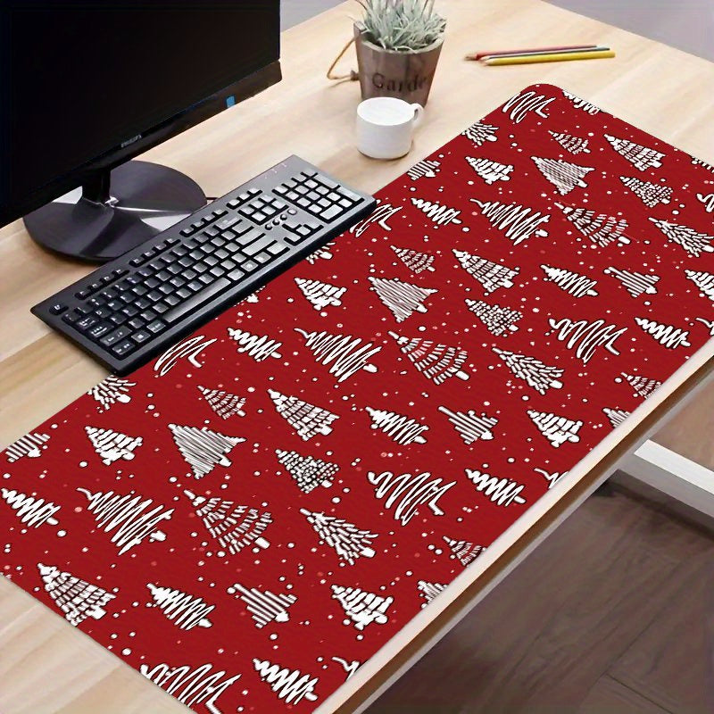 Christmas Tree Mouse Pad Print Non Slip Rubber Rectangle Mouse Mat