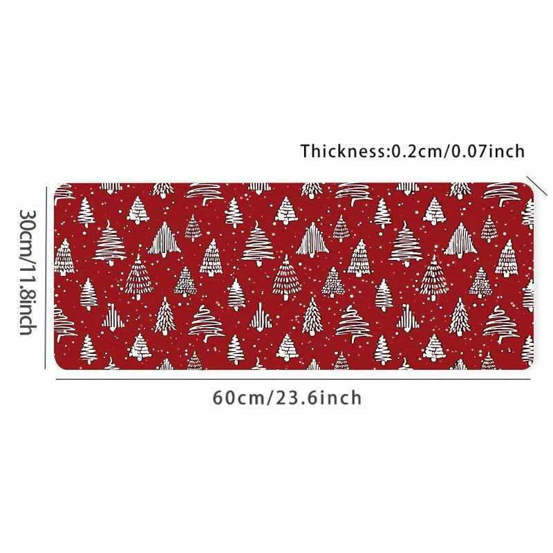 Christmas Tree Mouse Pad Print Non Slip Rubber Rectangle Mouse Mat