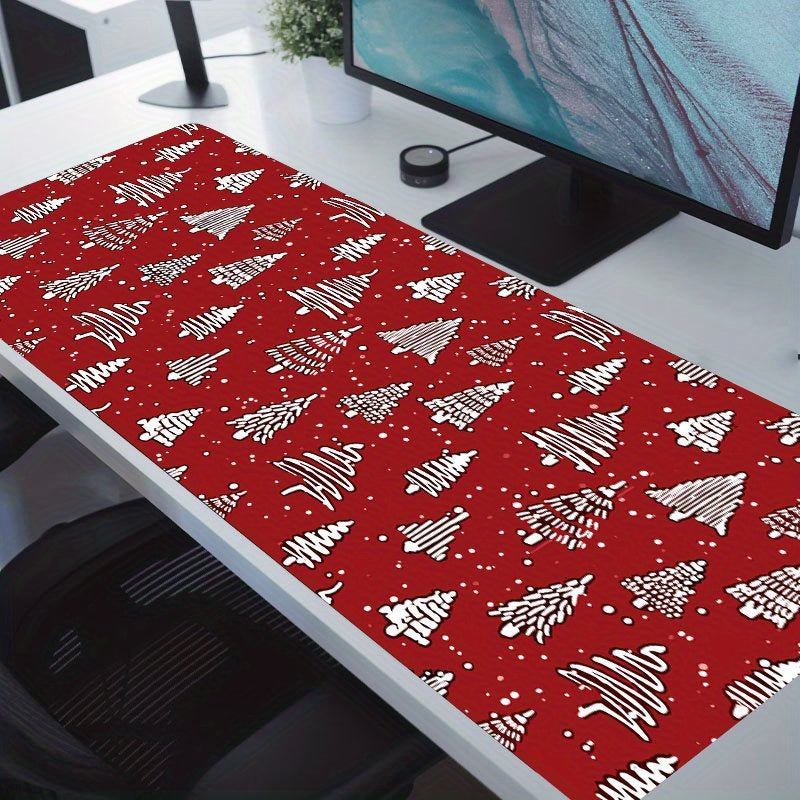 Christmas Tree Mouse Pad Print Non Slip Rubber Rectangle Mouse Mat