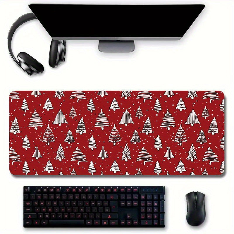 Christmas Tree Mouse Pad Print Non Slip Rubber Rectangle Mouse Mat