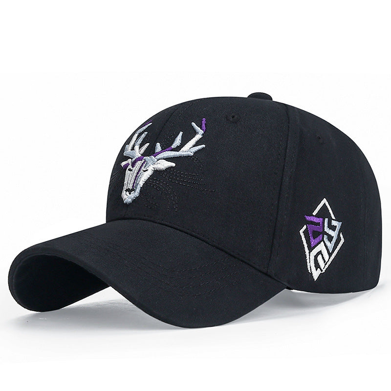 Embroidered Deer Head Baseball Cap Sun Hat Trucker Hat