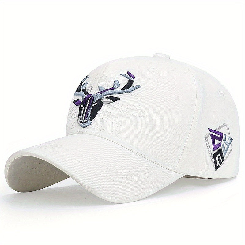 Embroidered Deer Head Baseball Cap Sun Hat Trucker Hat