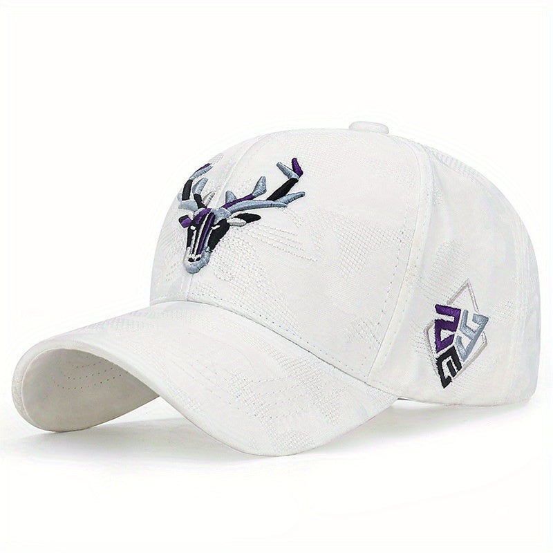 Embroidered Deer Head Baseball Cap Sun Hat Trucker Hat