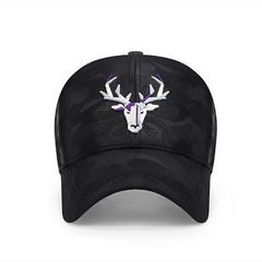 Embroidered Deer Head Baseball Cap Sun Hat Trucker Hat