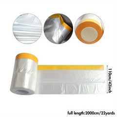 1pc Disposable Furniture Dust Cover Dust Cloth With Tape Plastic Dust Cover