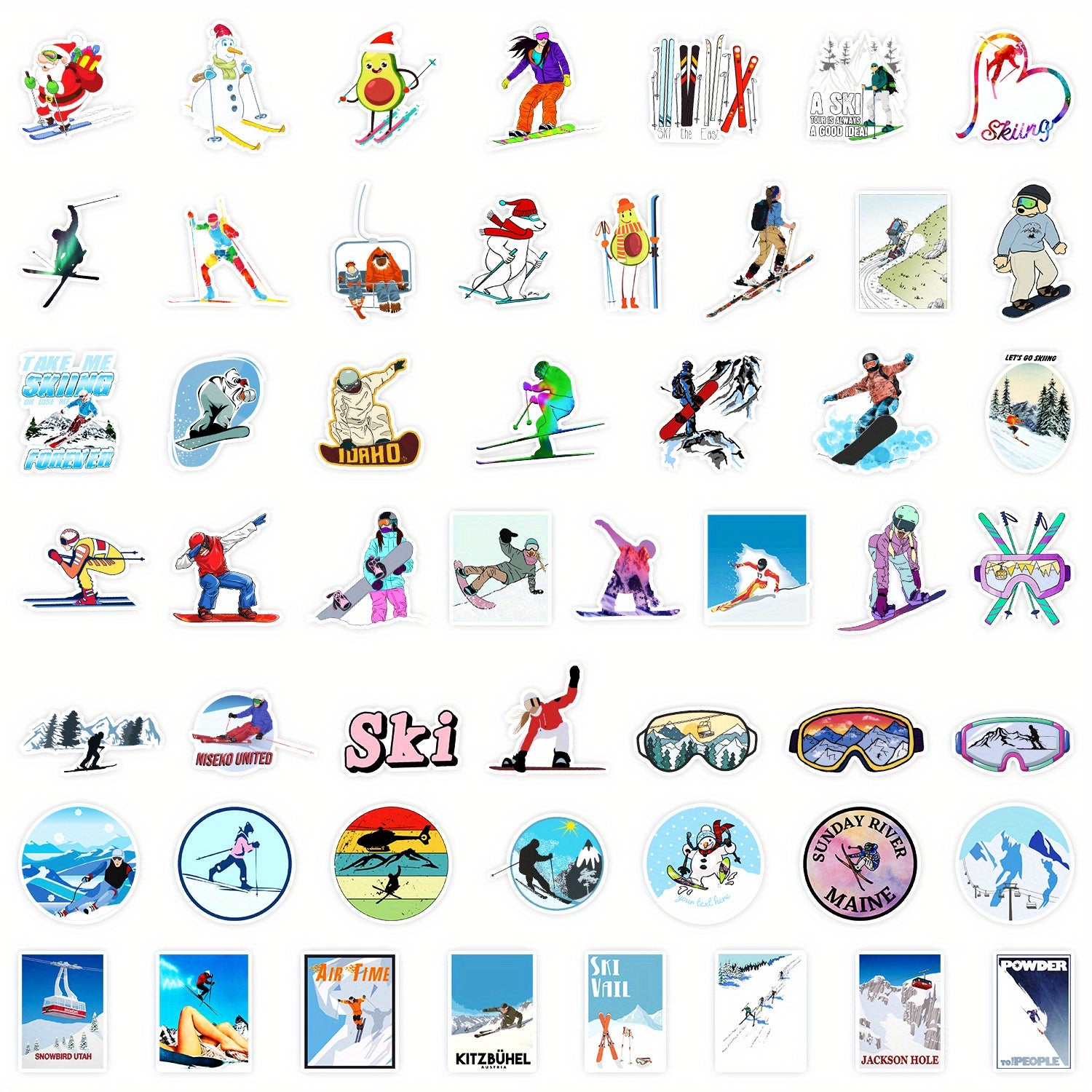 50pcs Graffiti Stickers for Laptop Guitar Ski Phone