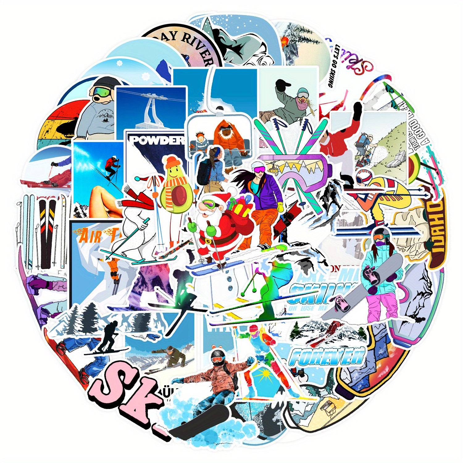 50pcs Graffiti Stickers for Laptop Guitar Ski Phone