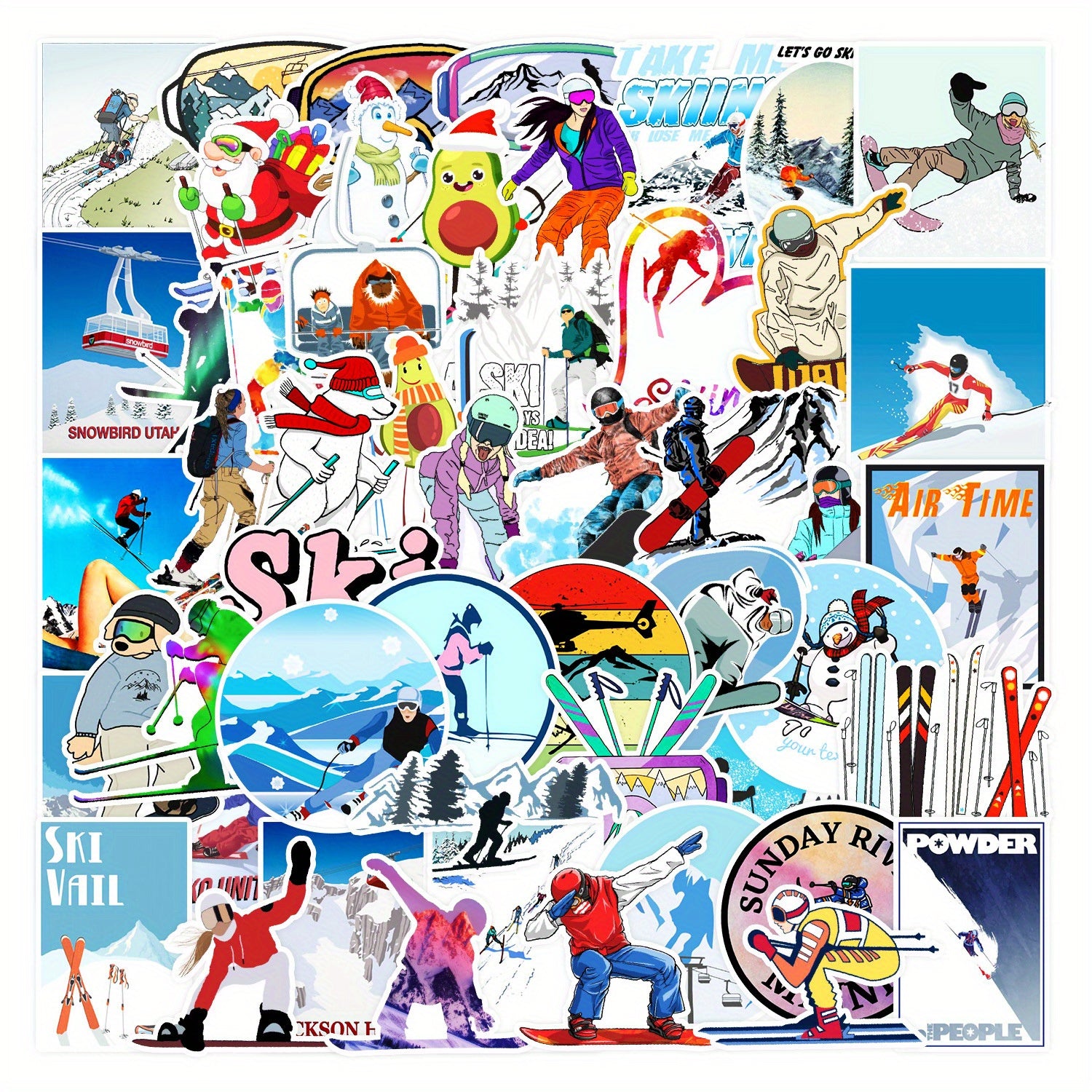 50pcs Graffiti Stickers for Laptop Guitar Ski Phone