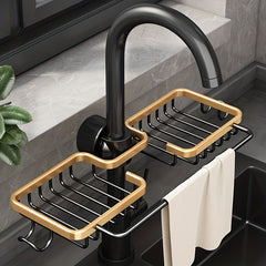 Adjustable Kitchen Organizer Shelf for Sponge and Faucet Storage