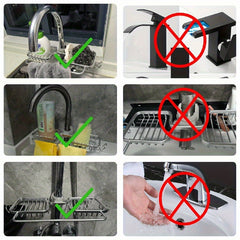 Adjustable Kitchen Organizer Shelf for Sponge and Faucet Storage