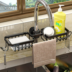 Adjustable Kitchen Organizer Shelf for Sponge and Faucet Storage