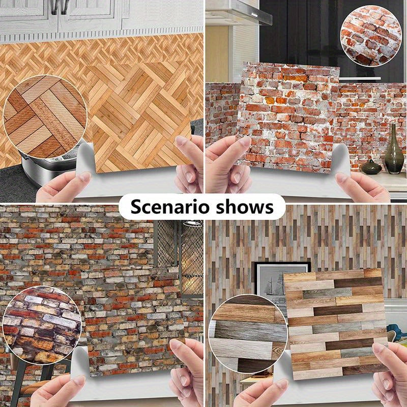 1/12 Dollhouse Grain Floor Wallpaper Tiles Sticker