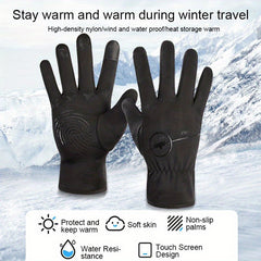 Warm Velvet Waterproof Touch Screen Cycling Gloves