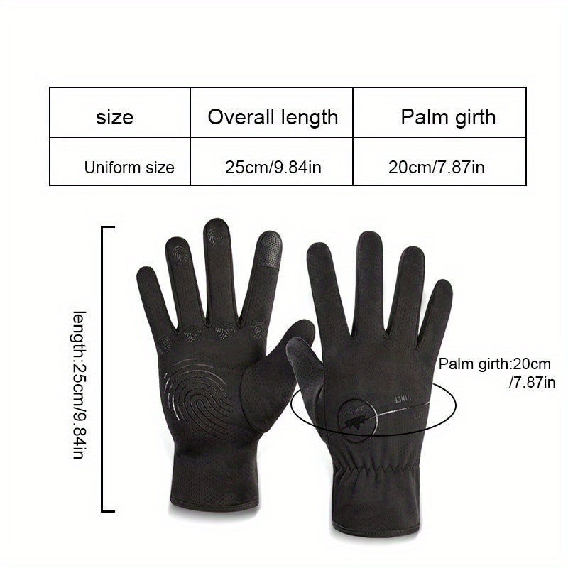 Warm Velvet Waterproof Touch Screen Cycling Gloves