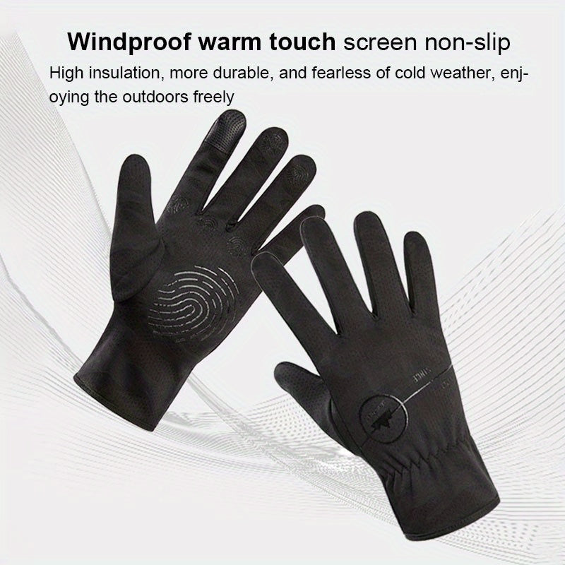 Warm Velvet Waterproof Touch Screen Cycling Gloves