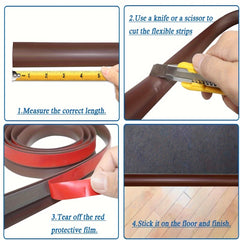 6.56ft Self Adhesive Floor Transition Strip PVC Threshold Transitions