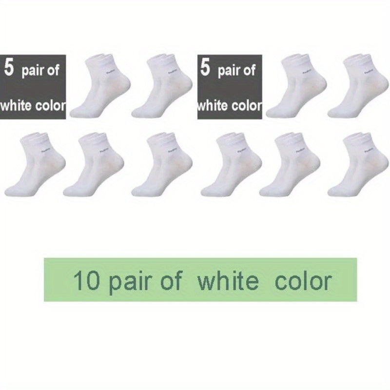 10 Pairs Men Bamboo Socks Comfortable Short Crew Sock