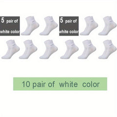 10 Pairs Men Bamboo Socks Comfortable Short Crew Sock