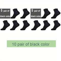 10 Pairs Men Bamboo Socks Comfortable Short Crew Sock