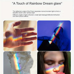 3x3x5cm Triangular Prism Rainbow Seven Photography Props Crystal