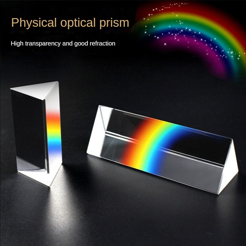 3x3x5cm Triangular Prism Rainbow Seven Photography Props Crystal