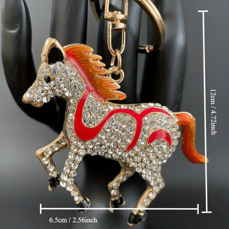Horse Rhinestone Keychain Alloy Purse Charm Pendant