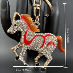 Horse Rhinestone Keychain Alloy Purse Charm Pendant