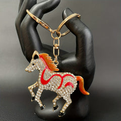 Horse Rhinestone Keychain Alloy Purse Charm Pendant