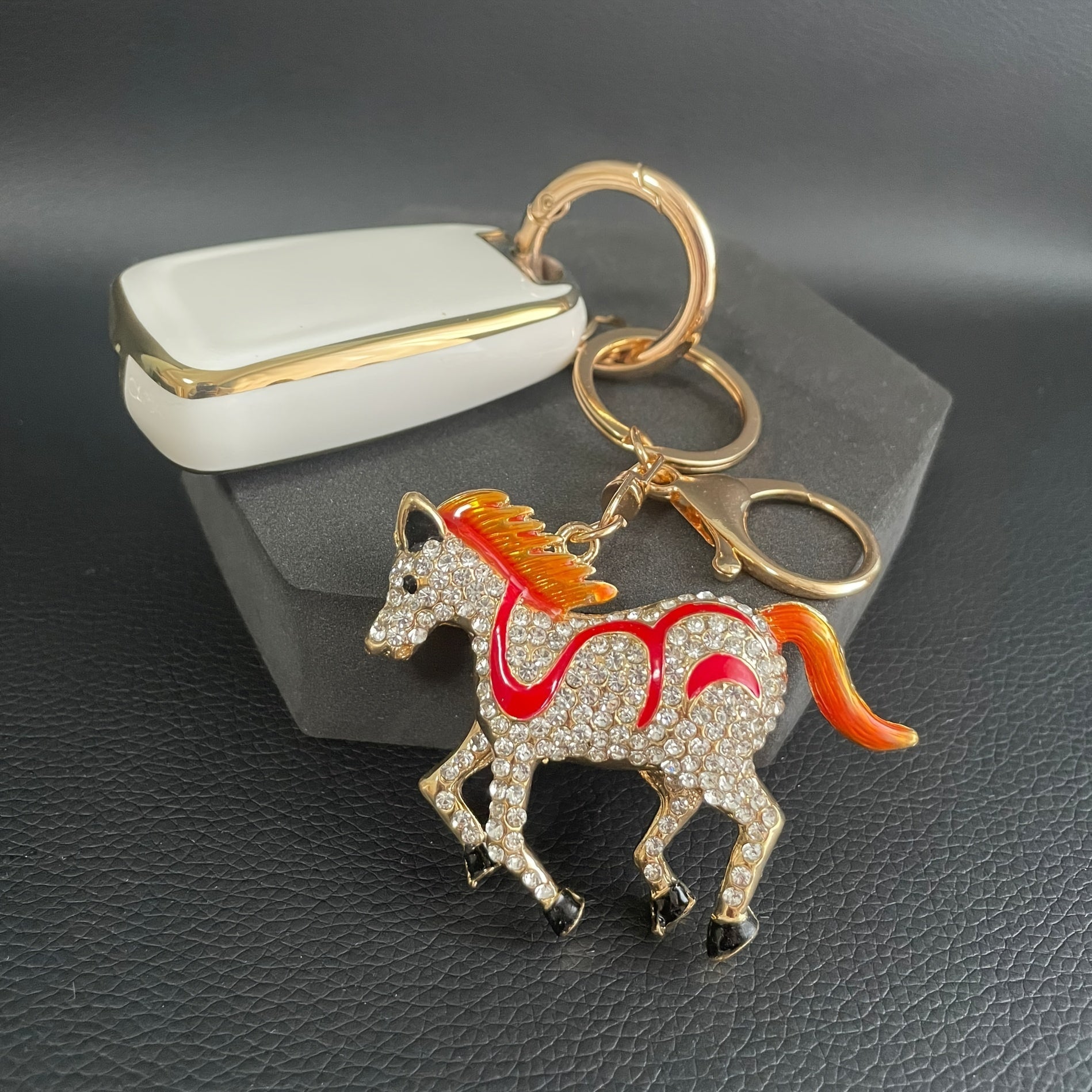 Horse Rhinestone Keychain Alloy Purse Charm Pendant