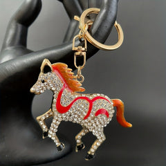 Horse Rhinestone Keychain Alloy Purse Charm Pendant
