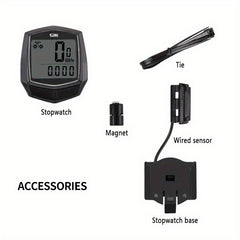 Bike Speedometer Odometer with AG10 Battery, Magnet Sensor, Stopwatch Base