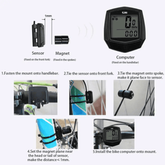 Bike Speedometer Odometer with AG10 Battery, Magnet Sensor, Stopwatch Base