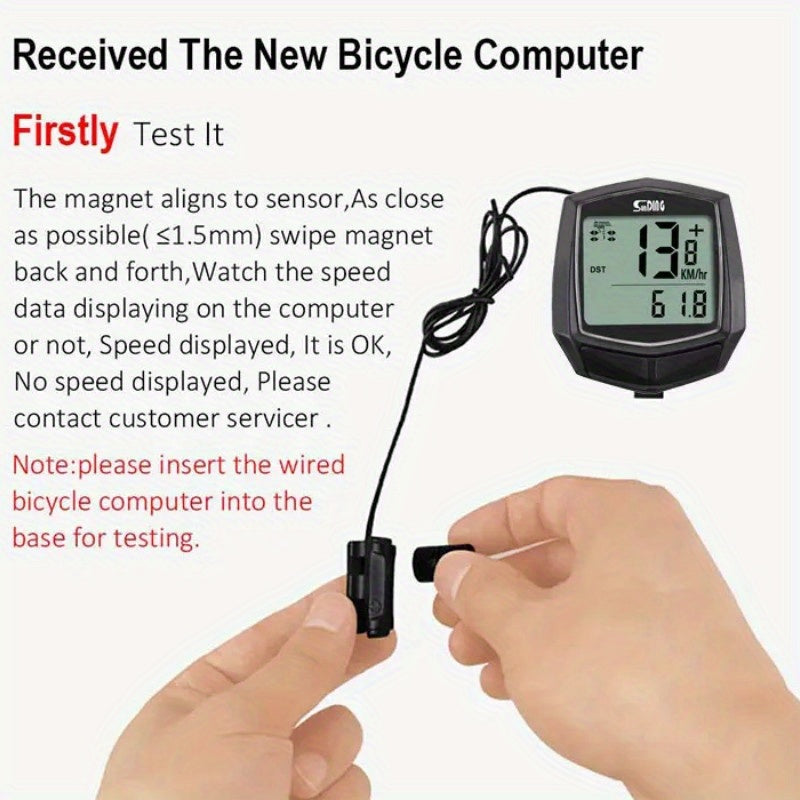 Bike Speedometer Odometer with AG10 Battery, Magnet Sensor, Stopwatch Base