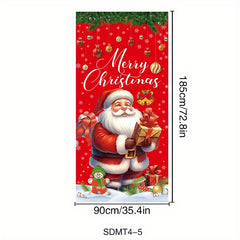 Christmas Door Cover Santa Xmas Hanging Background Yard Decoration