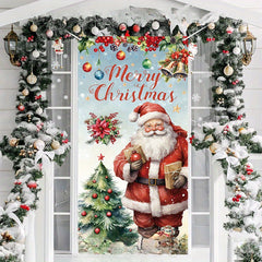 Christmas Door Cover Santa Xmas Hanging Background Yard Decoration