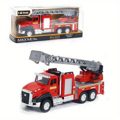 Excavator Fire Truck Alloy Engineering Car Toy Pull Back Set